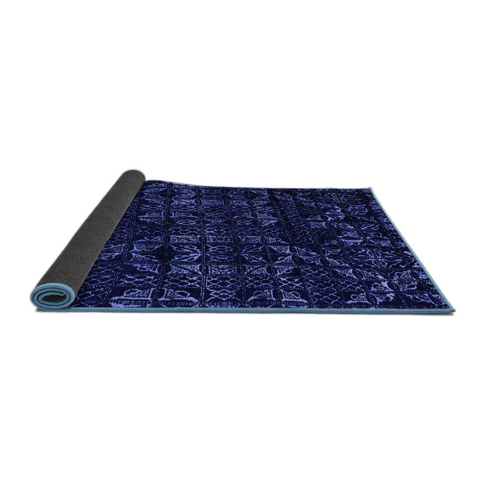 Sideview of Abstract Blue Modern Rug, abs4436blu