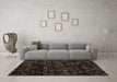 Machine Washable Abstract Brown Modern Rug in a Living Room,, wshabs4436brn