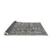 Sideview of Abstract Dark White Beige Modern Rug, abs4437