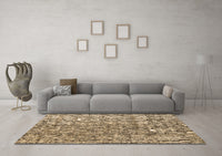 Machine Washable Abstract Brown Modern Rug, wshabs4437brn