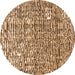 Round Machine Washable Abstract Orange Modern Area Rugs, wshabs4437org