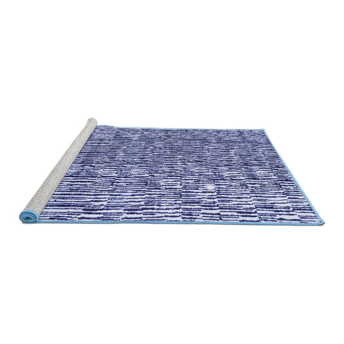 Sideview of Machine Washable Abstract Blue Modern Rug, wshabs4437blu