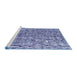 Sideview of Machine Washable Abstract Blue Modern Rug, wshabs4437blu