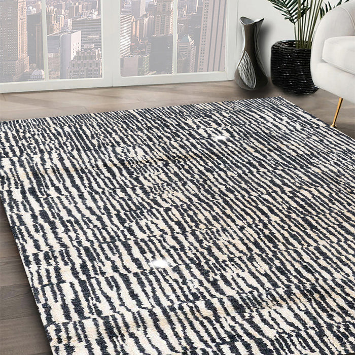 Machine Washable Abstract Dark White Beige Rug in a Family Room, wshabs4437