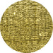 Round Abstract Yellow Modern Rug, abs4437yw