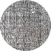 Round Abstract Dark White Beige Modern Rug, abs4437