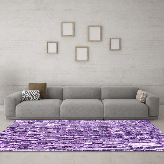 Machine Washable Abstract Purple Modern Area Rugs in a Living Room, wshabs4437pur