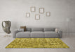 Machine Washable Abstract Yellow Modern Rug in a Living Room, wshabs4437yw