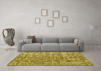 Machine Washable Abstract Yellow Modern Rug, wshabs4437yw