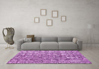 Machine Washable Abstract Pink Modern Rug, wshabs4437pnk