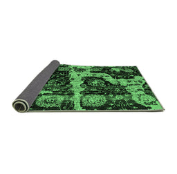 Sideview of Abstract Emerald Green Modern Rug, abs4438emgrn
