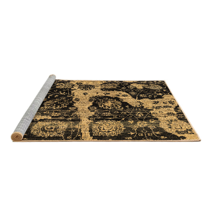Sideview of Machine Washable Abstract Brown Modern Rug, wshabs4438brn