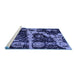 Sideview of Machine Washable Abstract Blue Modern Rug, wshabs4438blu