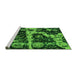 Sideview of Machine Washable Abstract Green Modern Area Rugs, wshabs4438grn