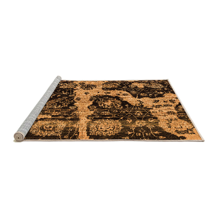 Sideview of Machine Washable Abstract Orange Modern Area Rugs, wshabs4438org