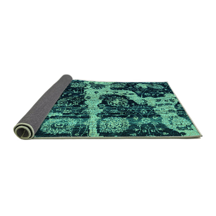 Sideview of Abstract Turquoise Modern Rug, abs4438turq
