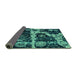 Sideview of Abstract Turquoise Modern Rug, abs4438turq