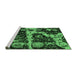 Sideview of Machine Washable Abstract Emerald Green Modern Area Rugs, wshabs4438emgrn