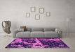 Machine Washable Abstract Pink Modern Rug in a Living Room, wshabs4438pnk