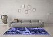 Machine Washable Abstract Blue Modern Rug in a Living Room, wshabs4438blu