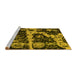 Sideview of Machine Washable Abstract Yellow Modern Rug, wshabs4438yw