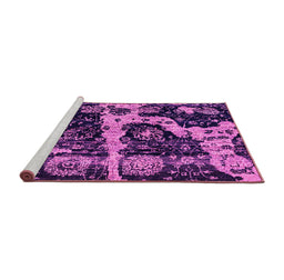 Sideview of Machine Washable Abstract Pink Modern Rug, wshabs4438pnk