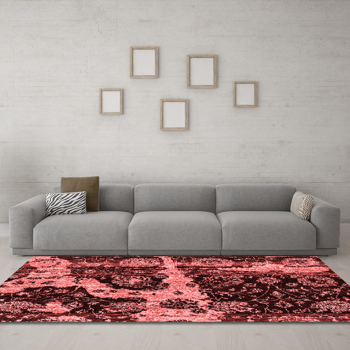 Modern Red Washable Rugs
