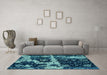 Machine Washable Abstract Light Blue Modern Rug in a Living Room, wshabs4438lblu