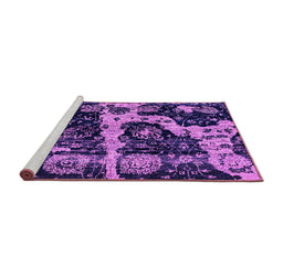 Sideview of Machine Washable Abstract Purple Modern Area Rugs, wshabs4438pur