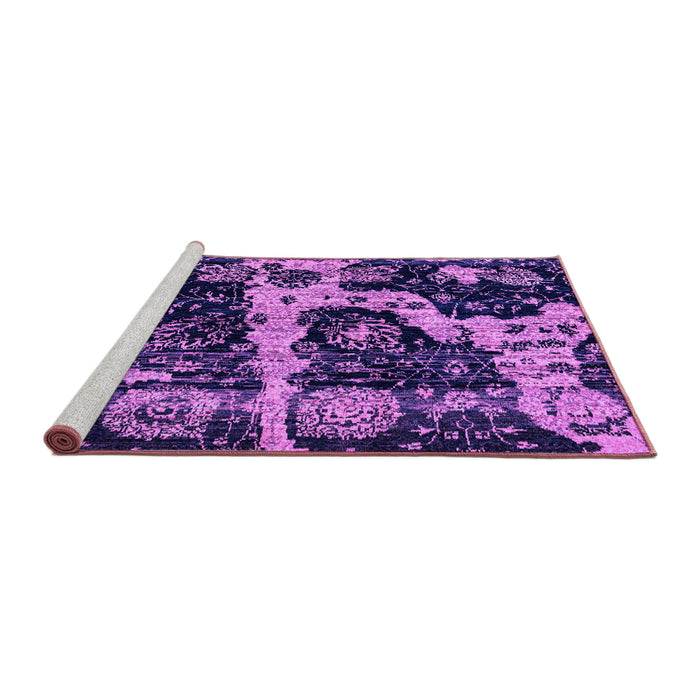 Sideview of Machine Washable Abstract Purple Modern Area Rugs, wshabs4438pur