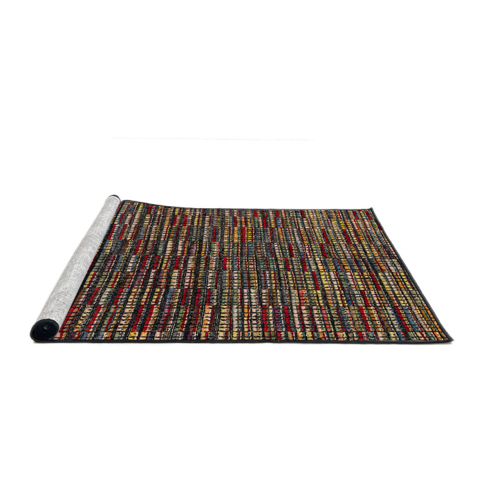 Sideview of Machine Washable Abstract Night Red Rug, wshabs4439
