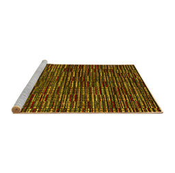 Sideview of Machine Washable Abstract Yellow Modern Rug, wshabs4439yw