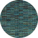 Round Machine Washable Abstract Light Blue Modern Rug, wshabs4439lblu