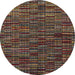 Round Machine Washable Abstract Night Red Rug, wshabs4439