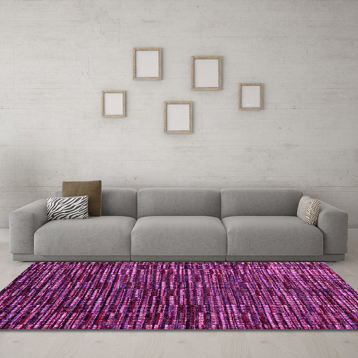 Machine Washable Abstract Pink Modern Rug in a Living Room, wshabs4439pnk