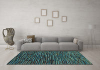 Machine Washable Abstract Light Blue Modern Rug, wshabs4439lblu