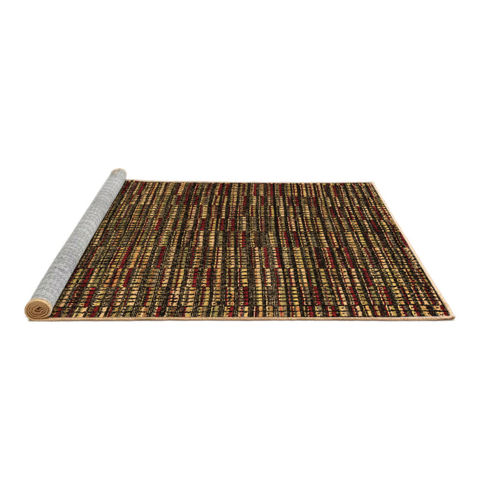 Sideview of Machine Washable Abstract Brown Modern Rug, wshabs4439brn