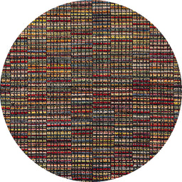 Round Abstract Red Modern Rug, abs4439
