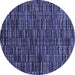 Round Abstract Blue Modern Rug, abs4439blu