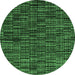 Round Abstract Emerald Green Modern Rug, abs4439emgrn