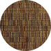 Round Machine Washable Abstract Brown Modern Rug, wshabs4439brn