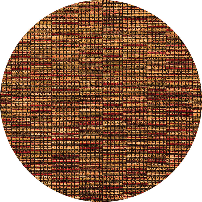 Round Abstract Orange Modern Rug, abs4439org