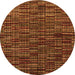 Round Machine Washable Abstract Orange Modern Area Rugs, wshabs4439org