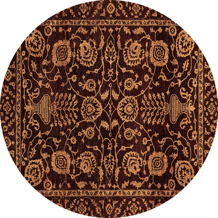 Round Abstract Brown Modern Rug, abs443brn