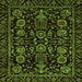 Square Machine Washable Abstract Green Modern Area Rugs, wshabs443grn