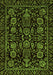 Machine Washable Abstract Green Modern Area Rugs, wshabs443grn