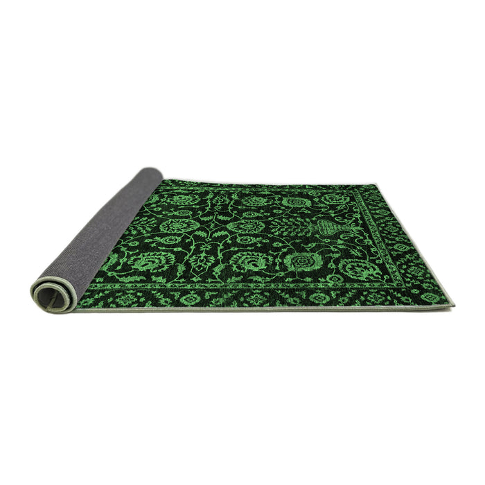 Sideview of Abstract Emerald Green Modern Rug, abs443emgrn
