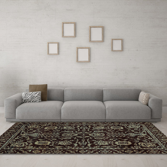Machine Washable Abstract Light Blue Modern Rug in a Living Room, wshabs443lblu
