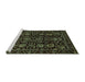 Sideview of Machine Washable Abstract Turquoise Modern Area Rugs, wshabs443turq