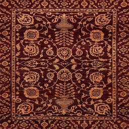 Square Abstract Red Modern Rug, abs443